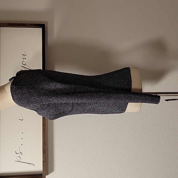 INC Black Metallic square neck, bow detail top NWT - Picture 2 of 9